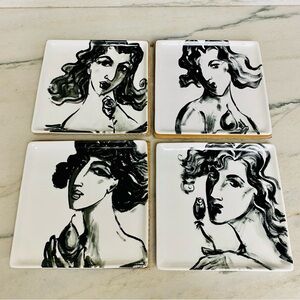 Rebecca Molayem Home Collection “Expression” Set of 4 Dessert Plates 8” — NEW